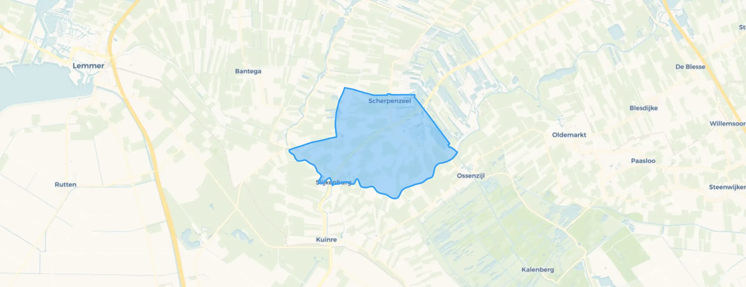 Kaart van Scherpenzeel-Spanga