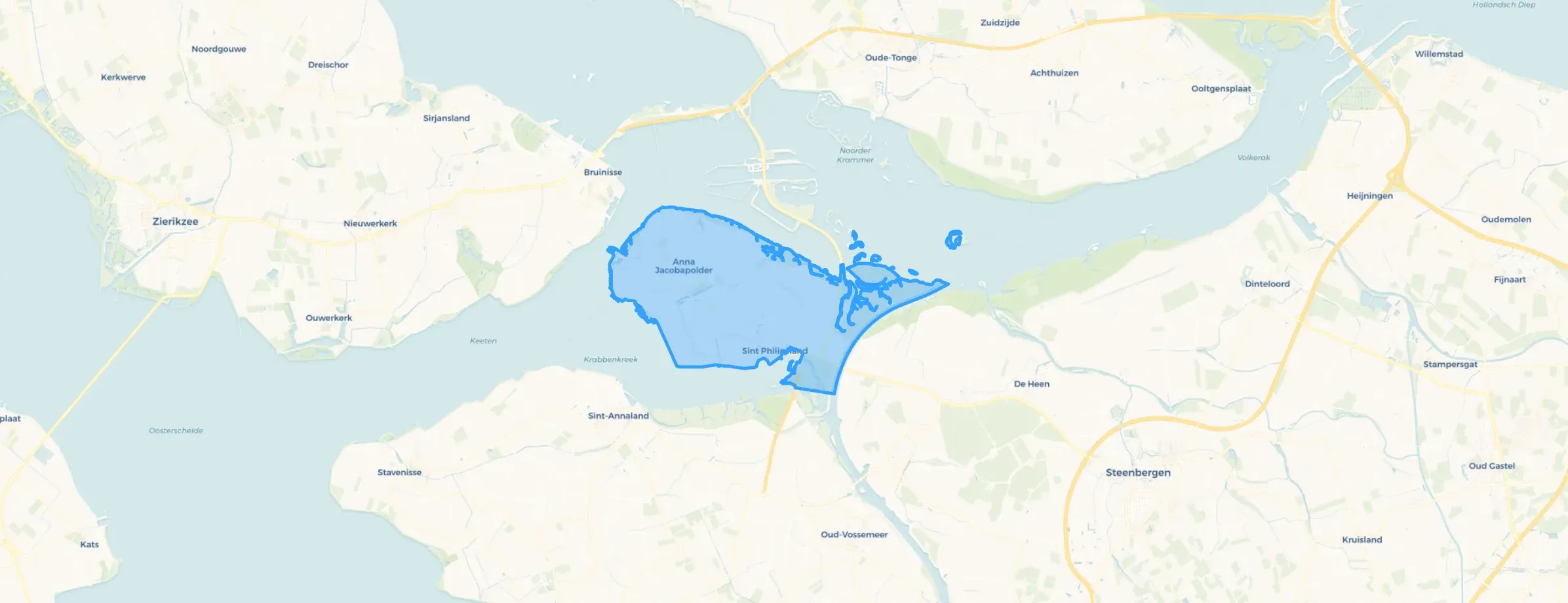 Kaart van Sint Philipsland