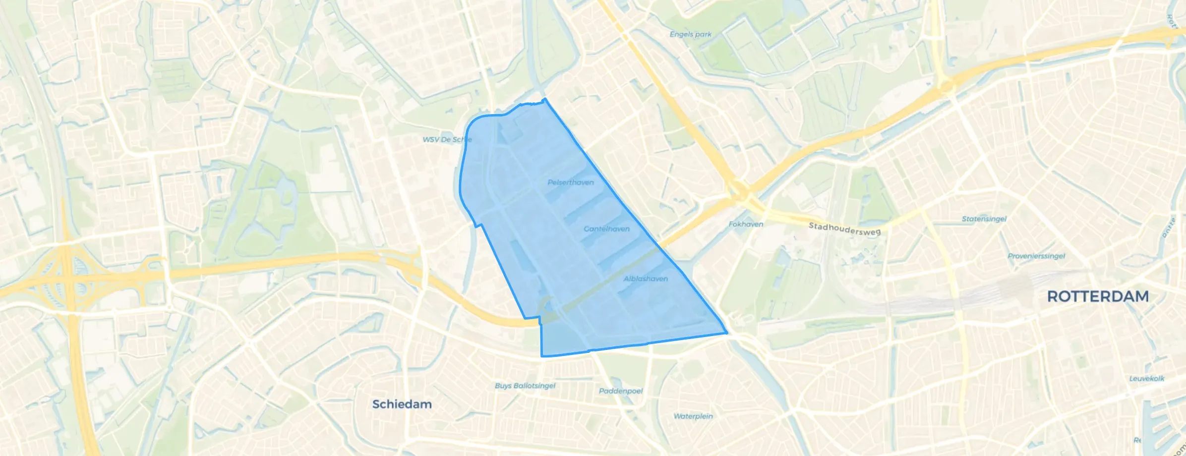 Kaart van Spaanse Polder