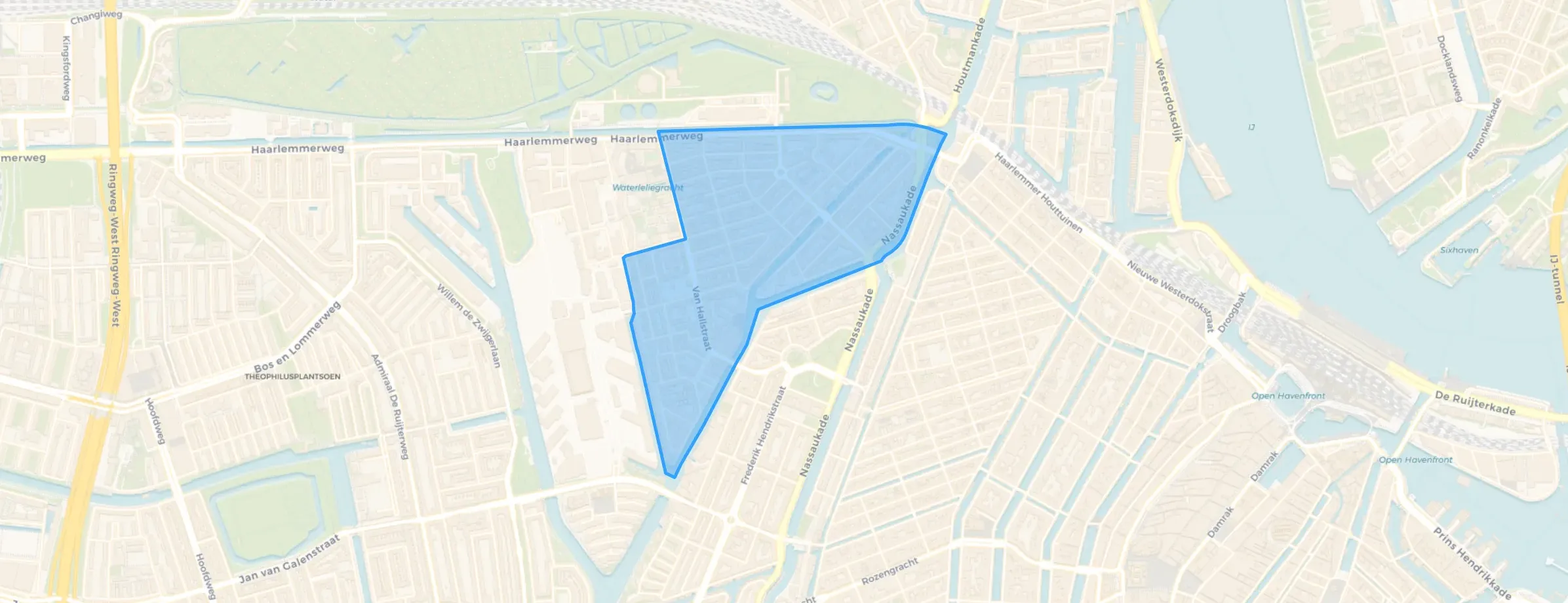 Kaart van Staatsliedenbuurt