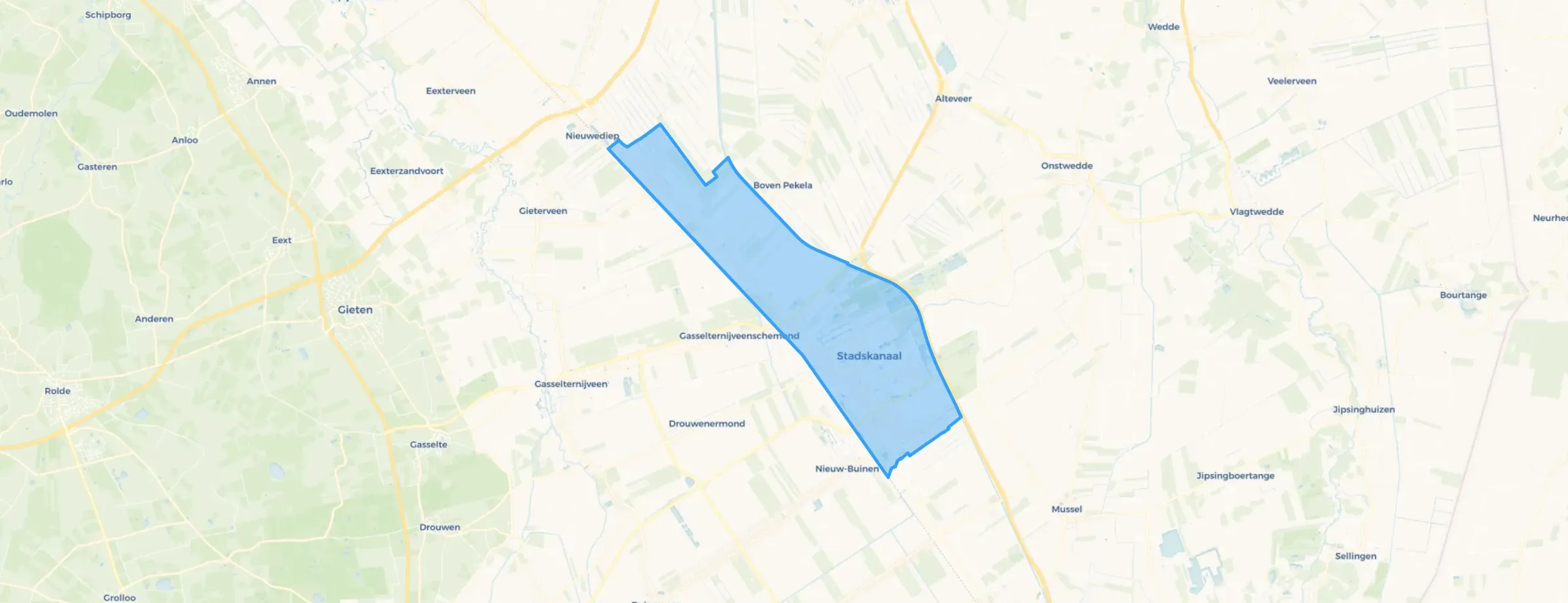 Kaart van Stadskanaal