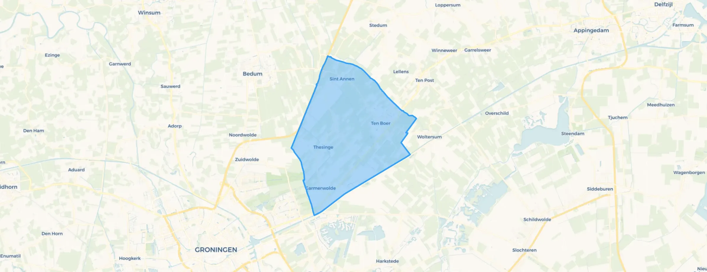 Ten Boer en omgeving