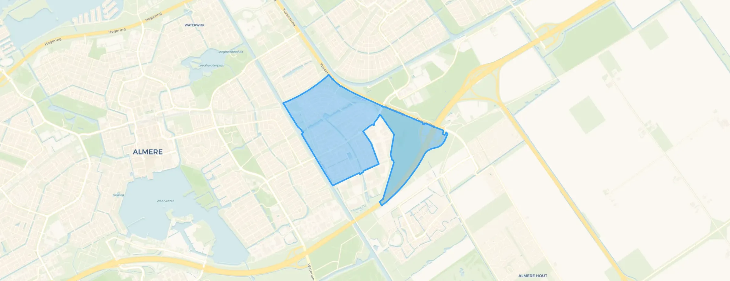 Kaart van Tussen de Vaarten Zuid