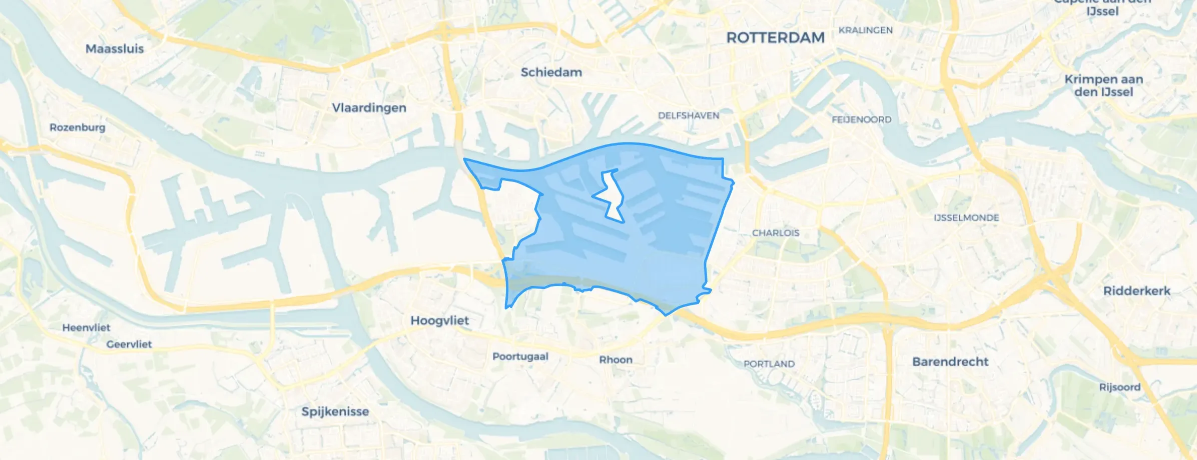 Kaart van Waalhaven-Eemhaven