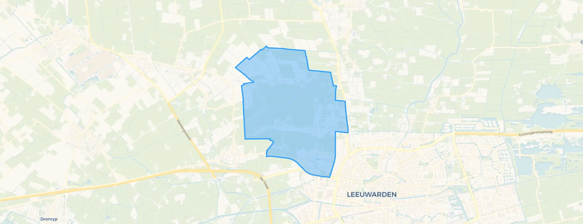 Kaart van Westeinde en omgeving