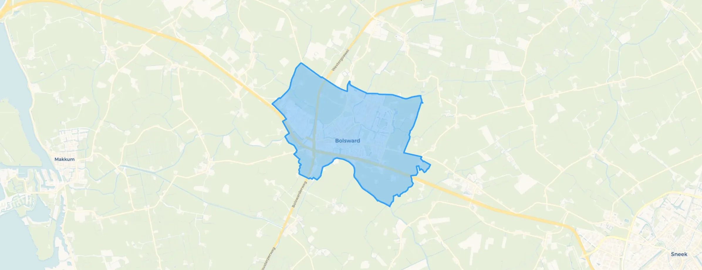 Kaart van Bolsward