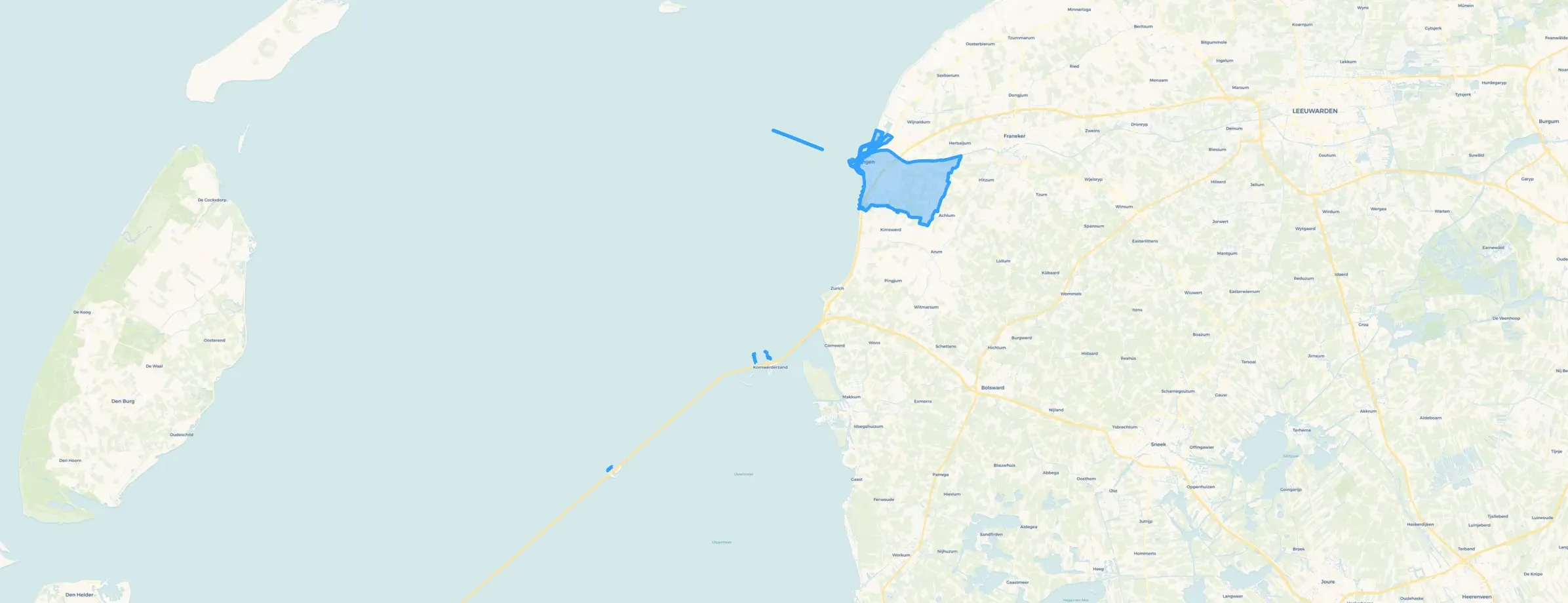Kaart van Harlingen