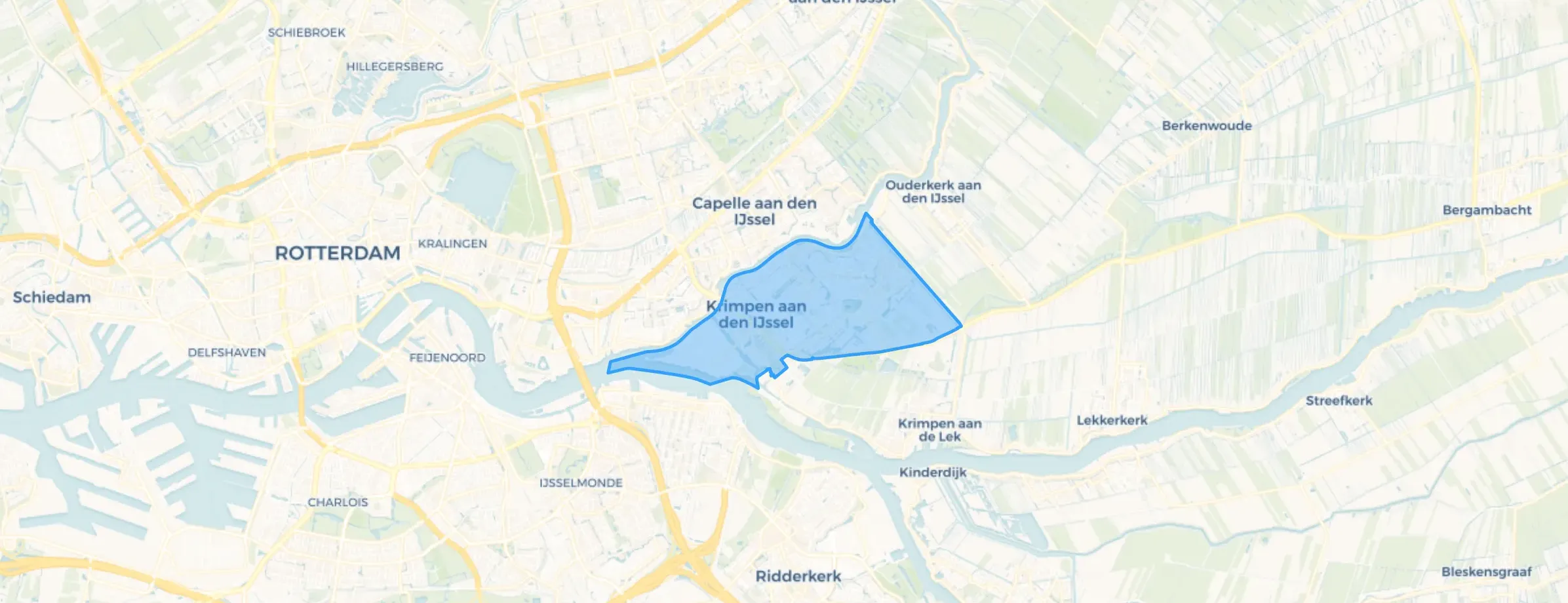Kaart van Krimpen aan den IJssel