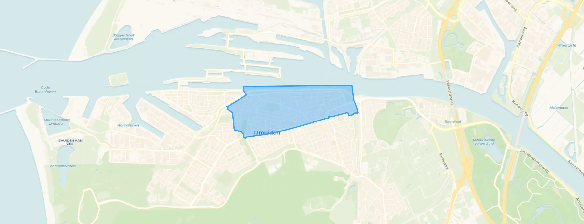 Kaart van IJmuiden-Noord