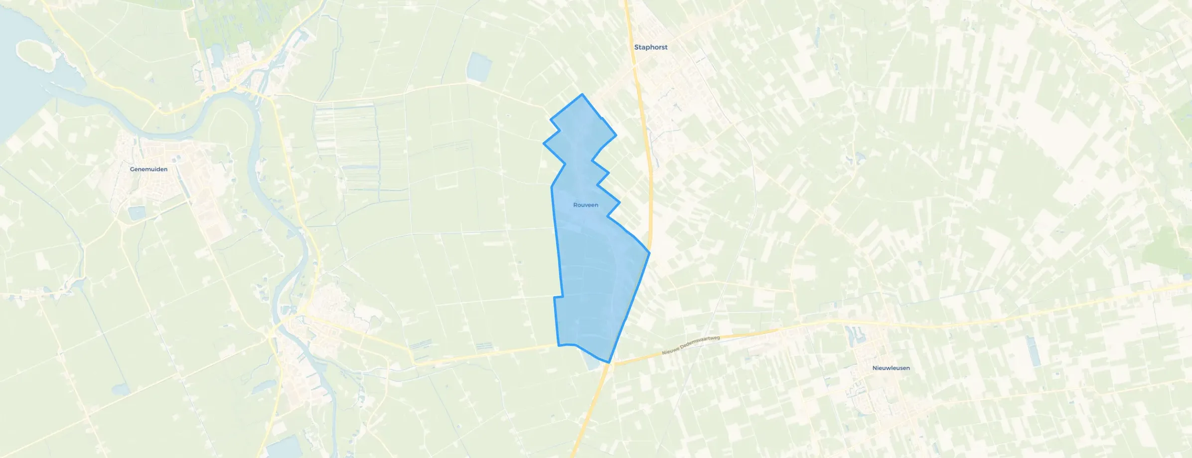 Kaart van Rouveen (kern)