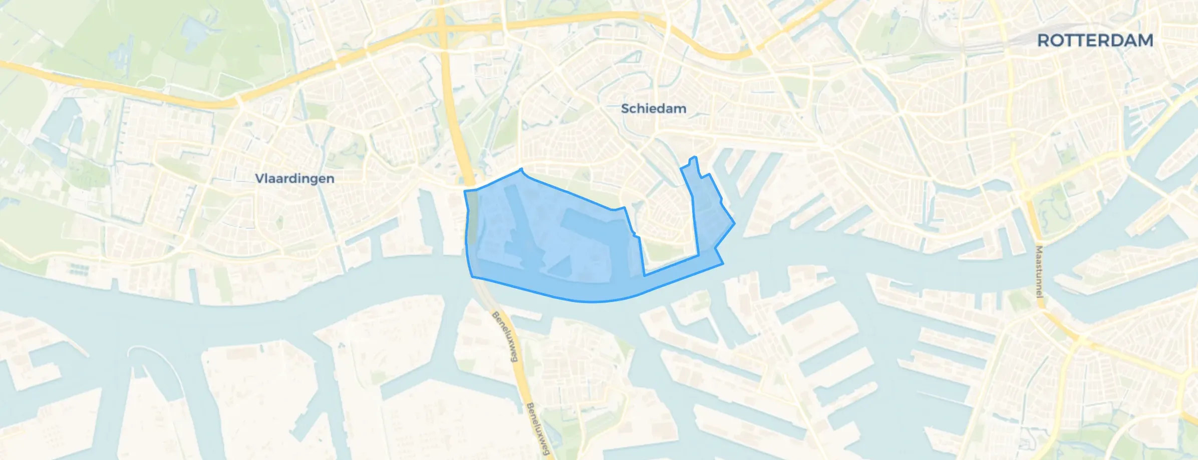 Kaart van Schiedamse Havens
