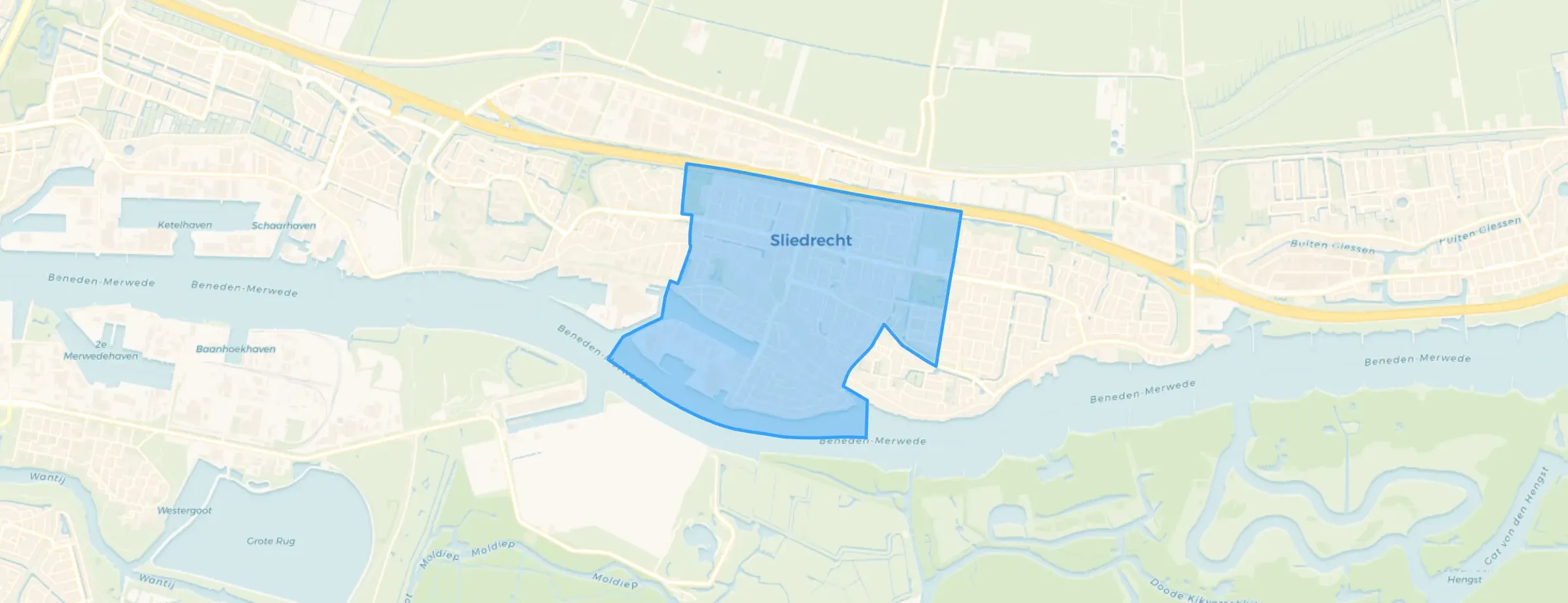 Kaart van Sliedrecht-Centrum