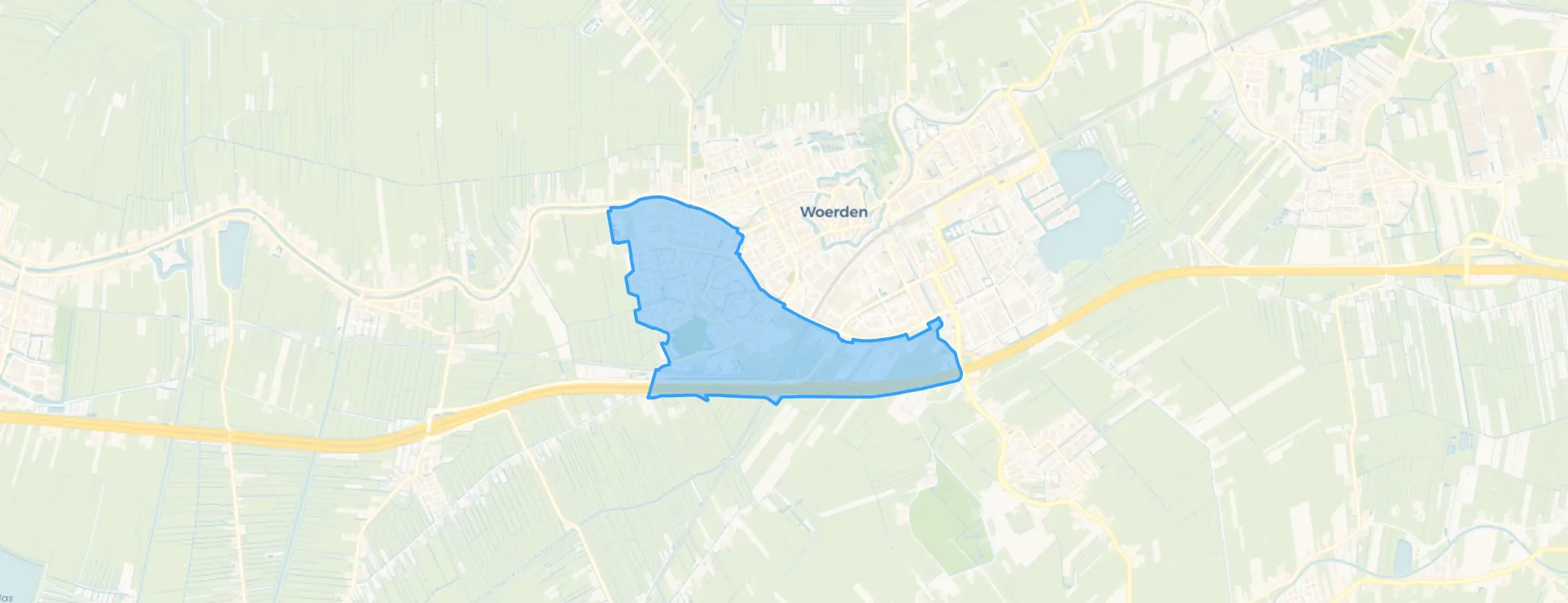 Kaart van Woerden-West