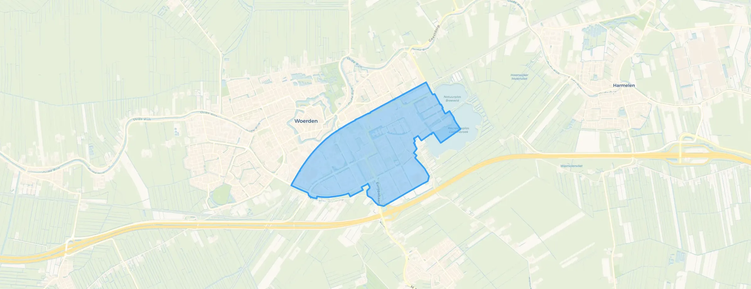 Kaart van Woerden-Oost