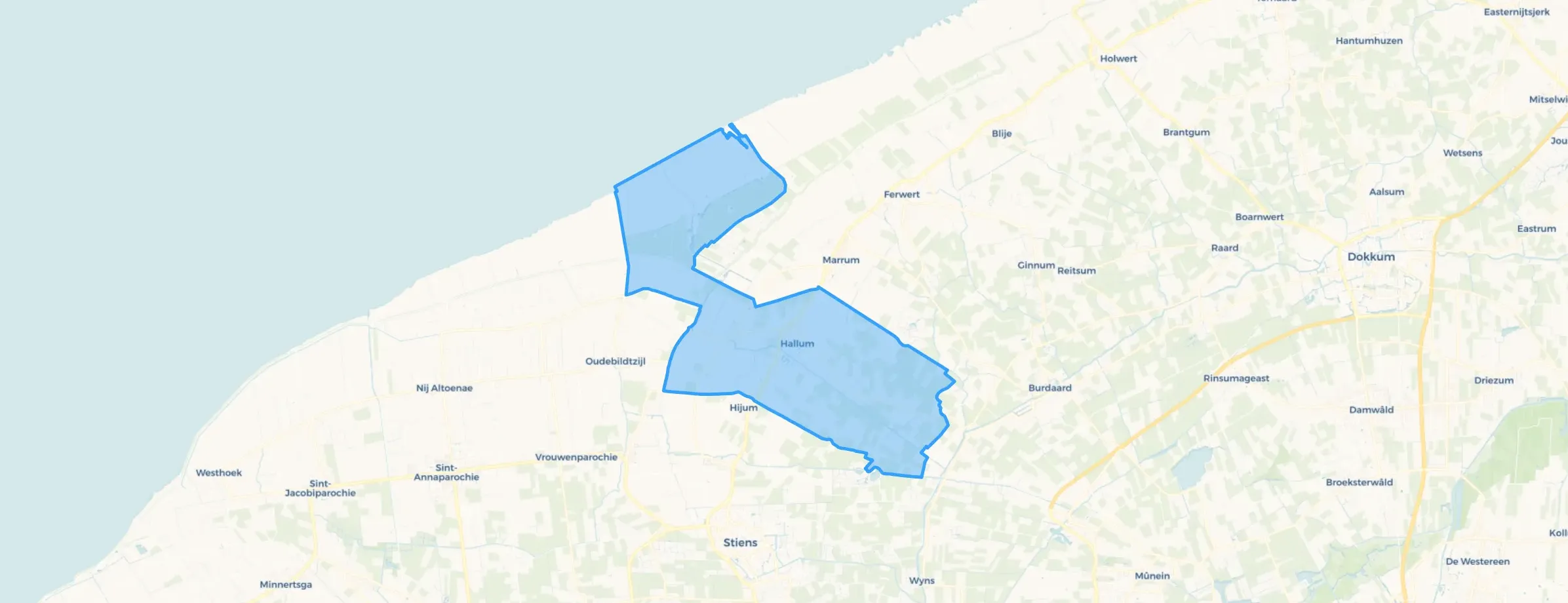 Kaart van Zuidwest