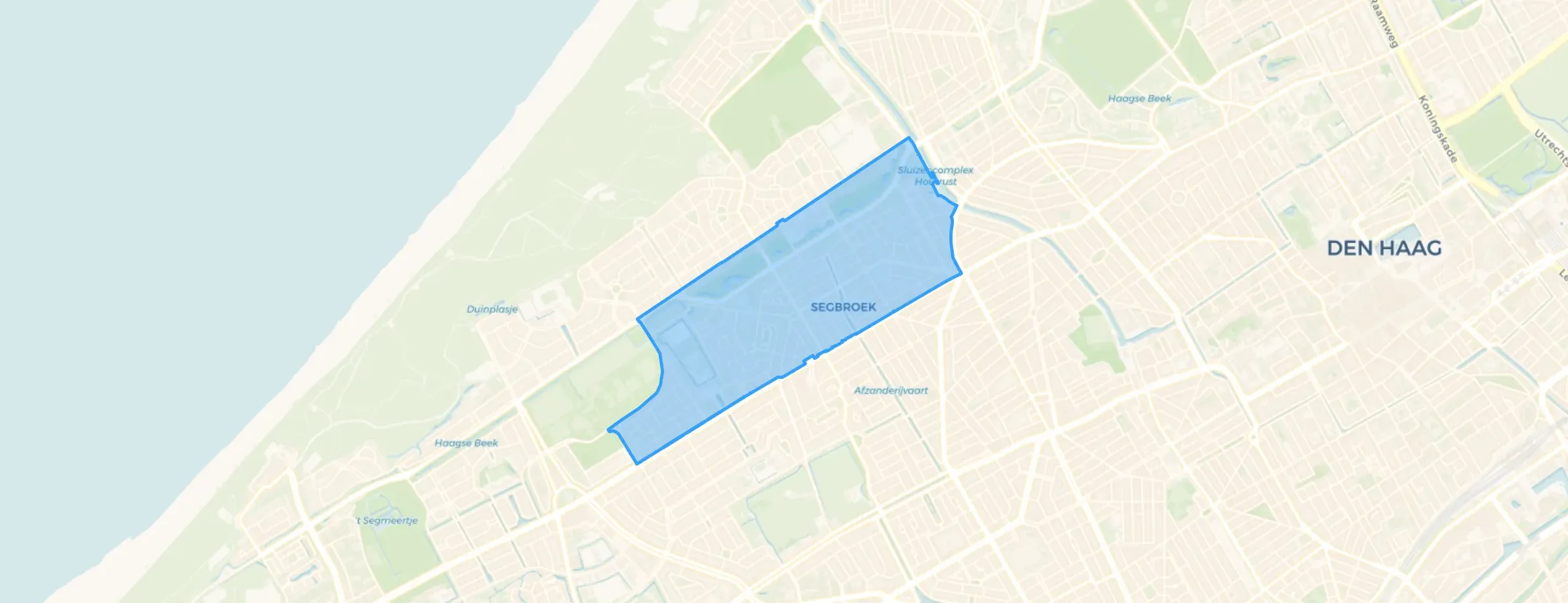 Kaart van Bomen- en Bloemenbuurt