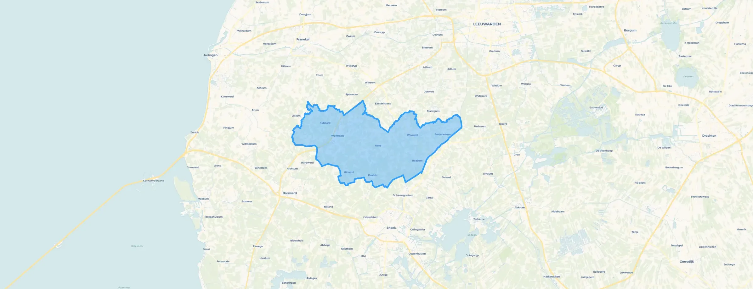 Kaart van Littenseradiel