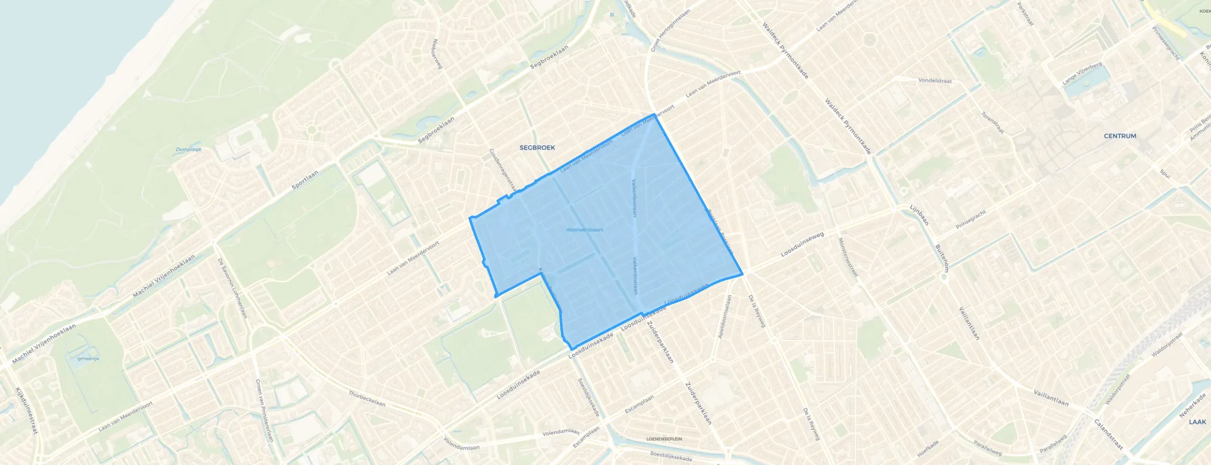 Kaart van Valkenboskwartier