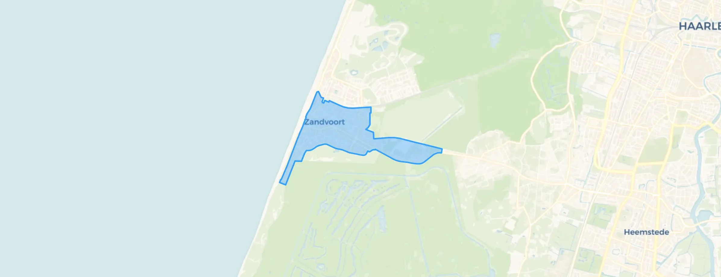 Kaart van Zandvoort Zuid