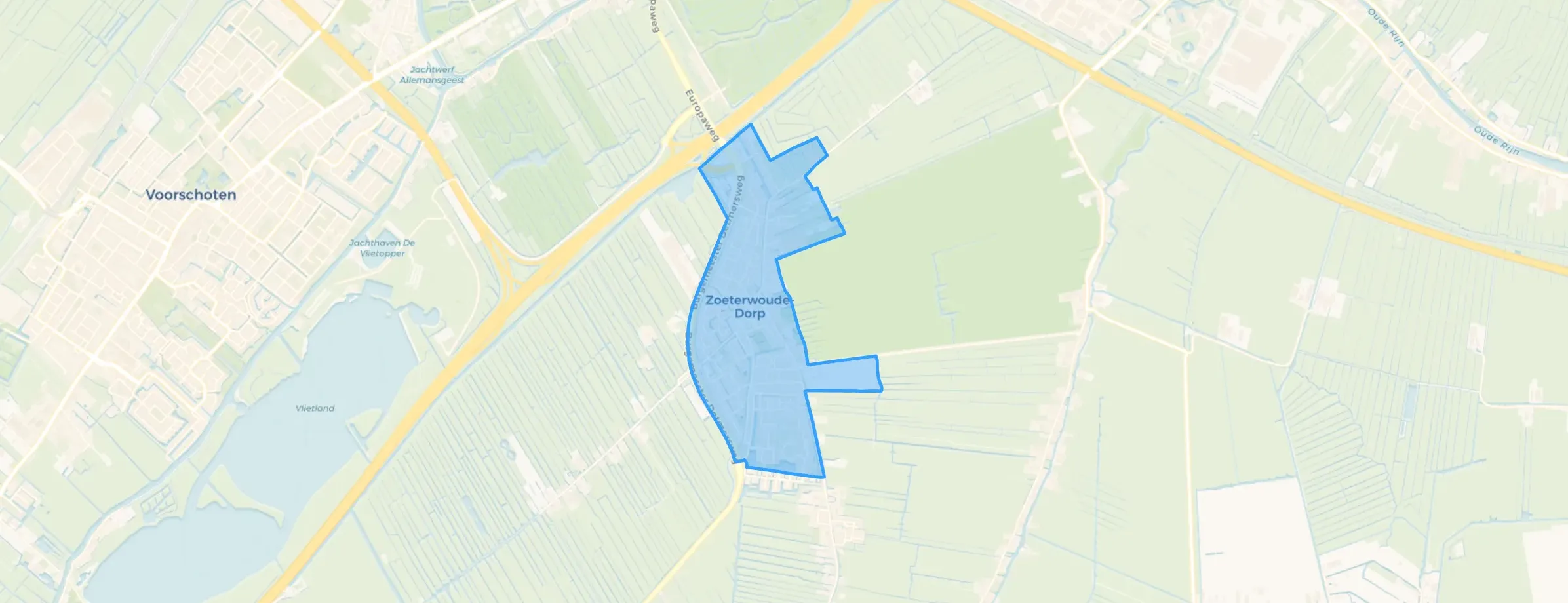 Kaart van Zoeterwoude-Dorp