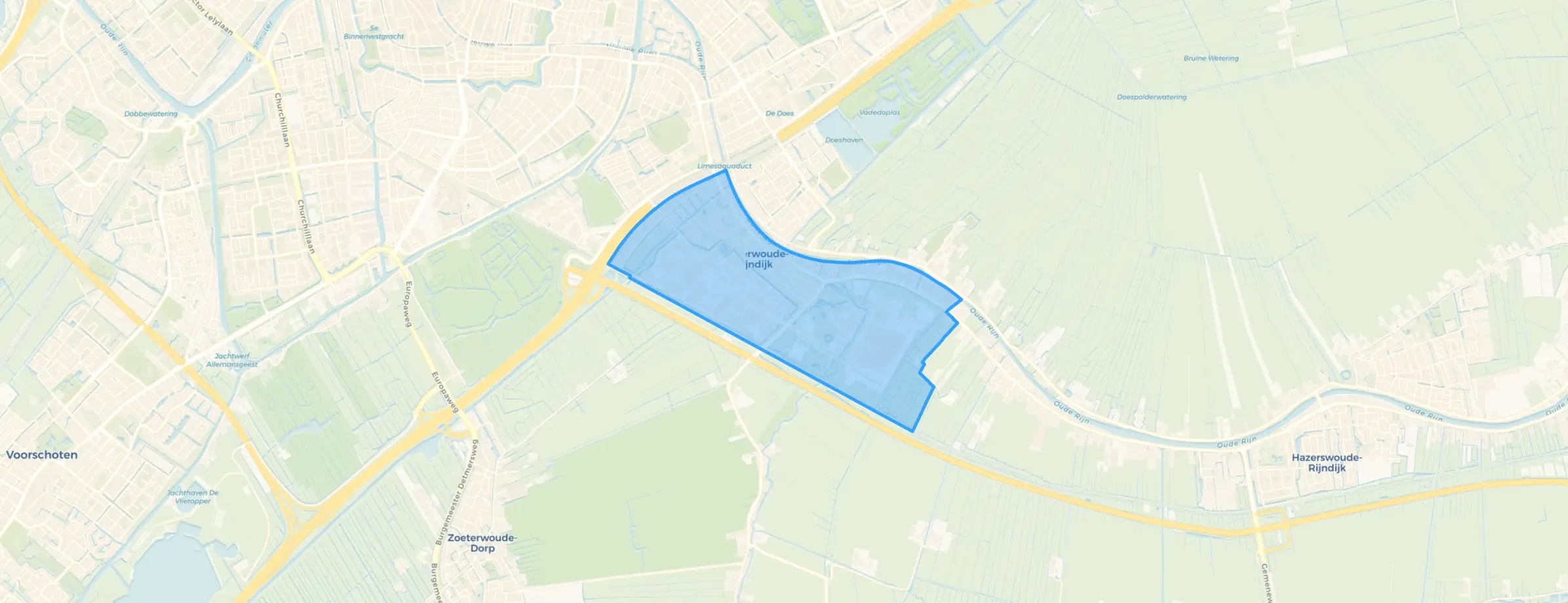 Kaart van Zoeterwoude-Rijndijk