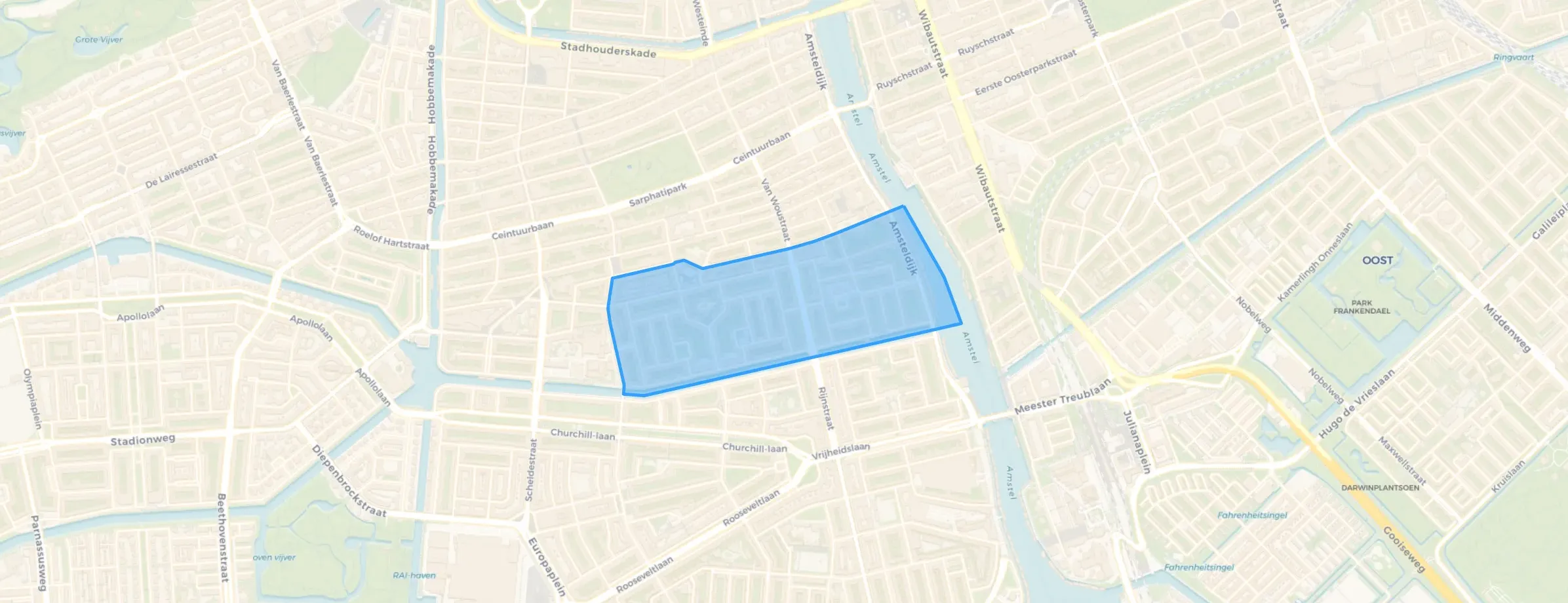 Kaart van Zuid Pijp