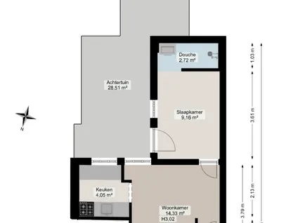 Huurwoning: Oostersingeldwarsstraat 11-1 in Groningen - €1.050 per maand - 28m²