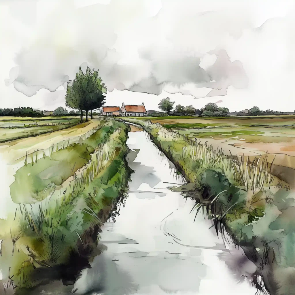 Illustratie van een Infiltratiegreppel in Nederland