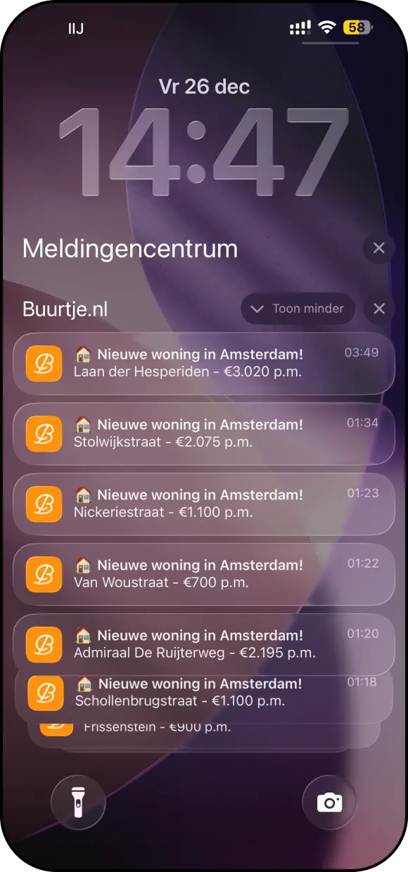 Gratis woning notificaties